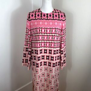 Zara Multicolor Geometric Printed Midi Slit at Hem Casual Maxi Dress Size Large